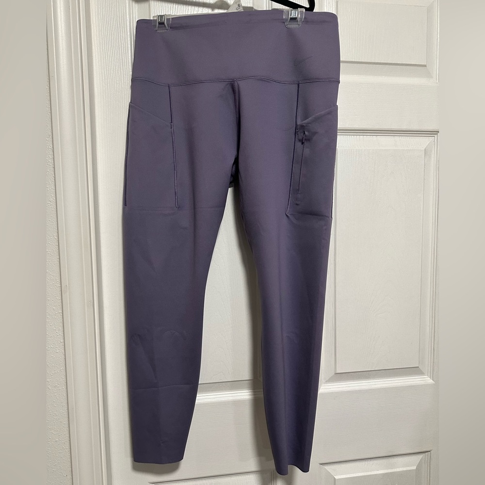 NWT Nike Purple Leggings - Firm Support, High Rise, 7/8 Length Women's XL